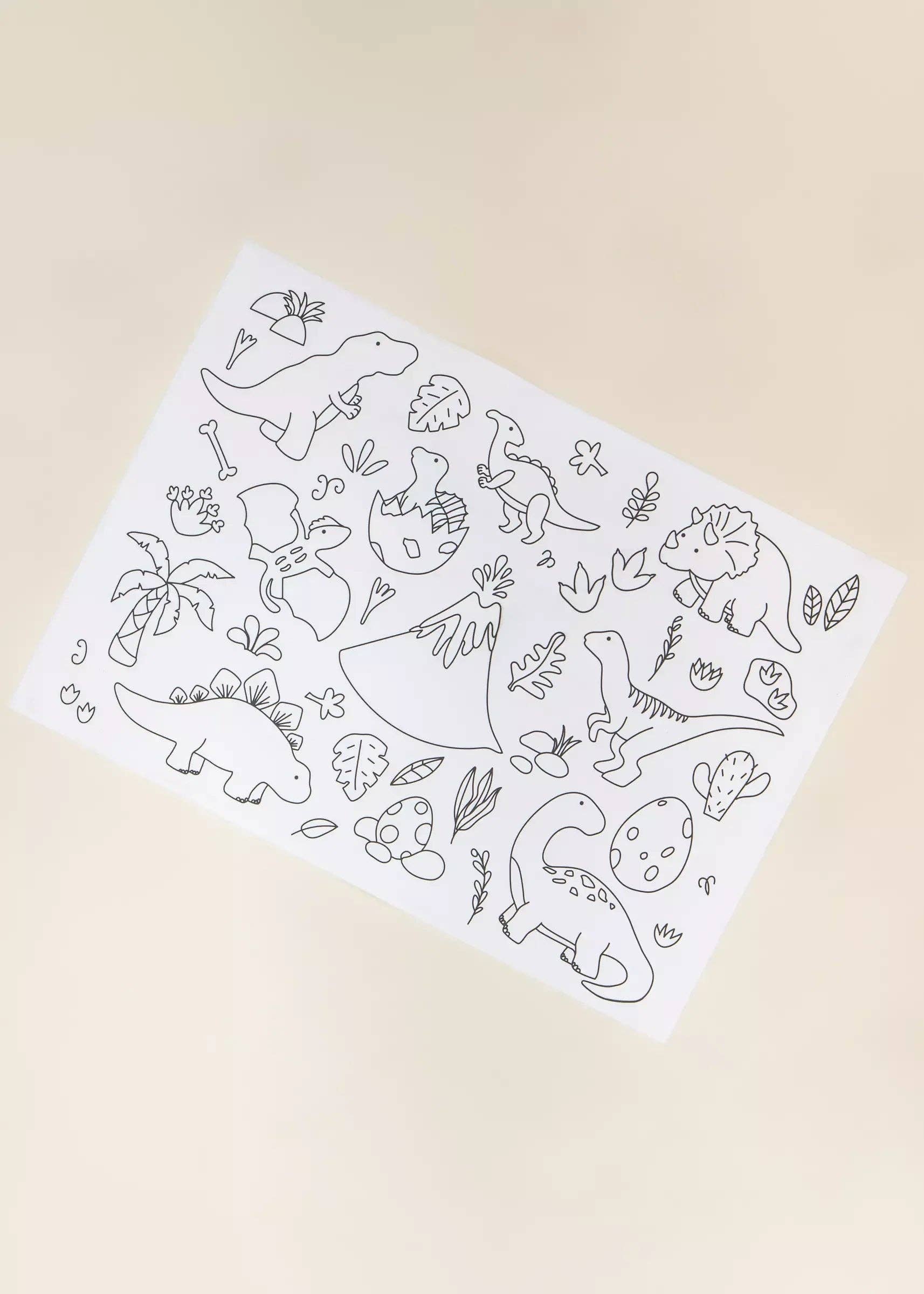 Set of 4 Silicone Washable Coloring Placemats & Markers