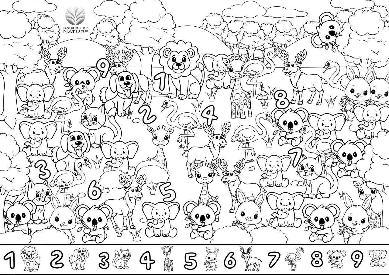 Seek N Spot Silicone Colouring Mat Animal Theme