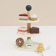 Wooden Toy Cake Stand & Selection of 7 Eco-Friendly Treats