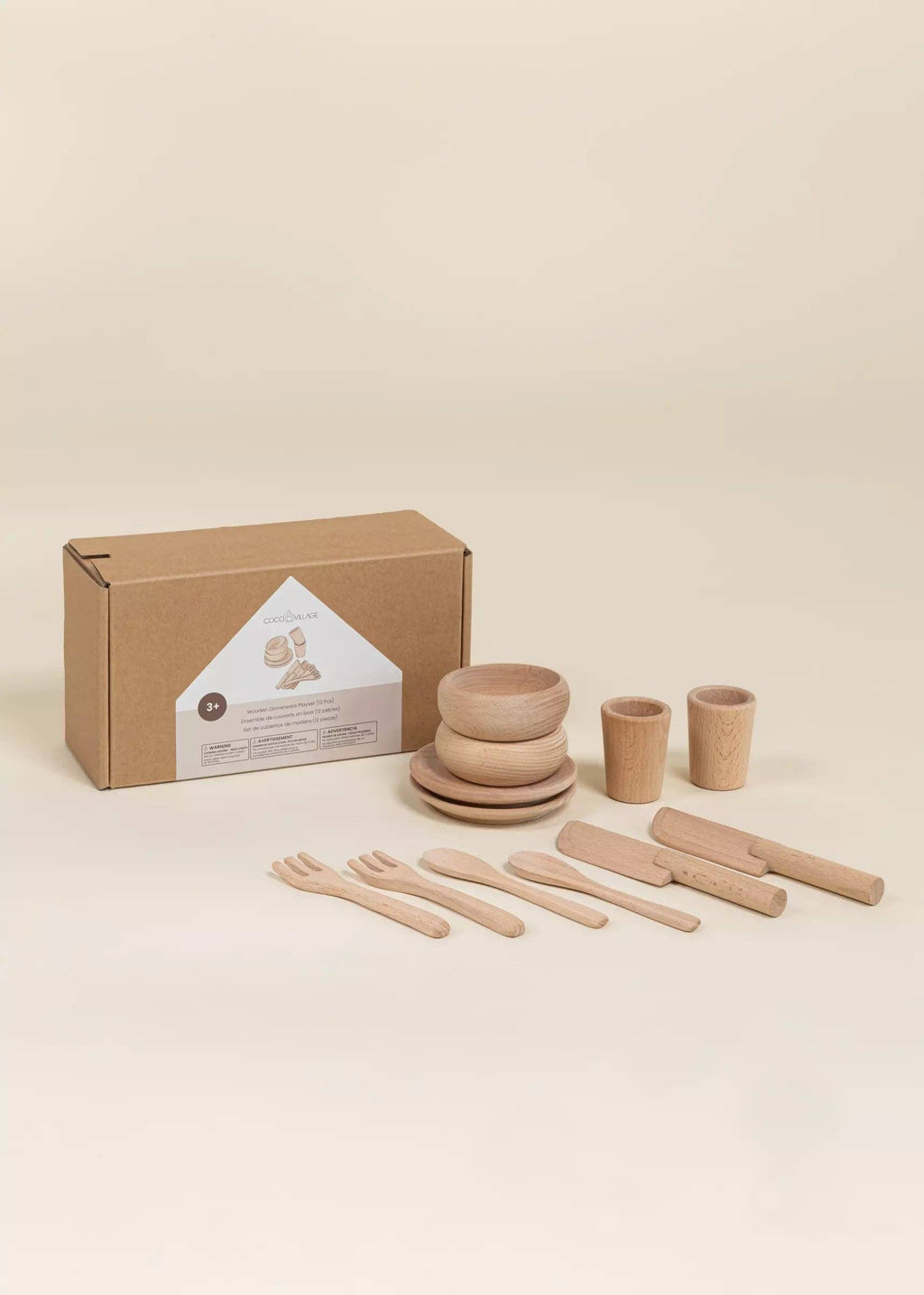 Wooden Dinnerware Playset (12 Pcs)