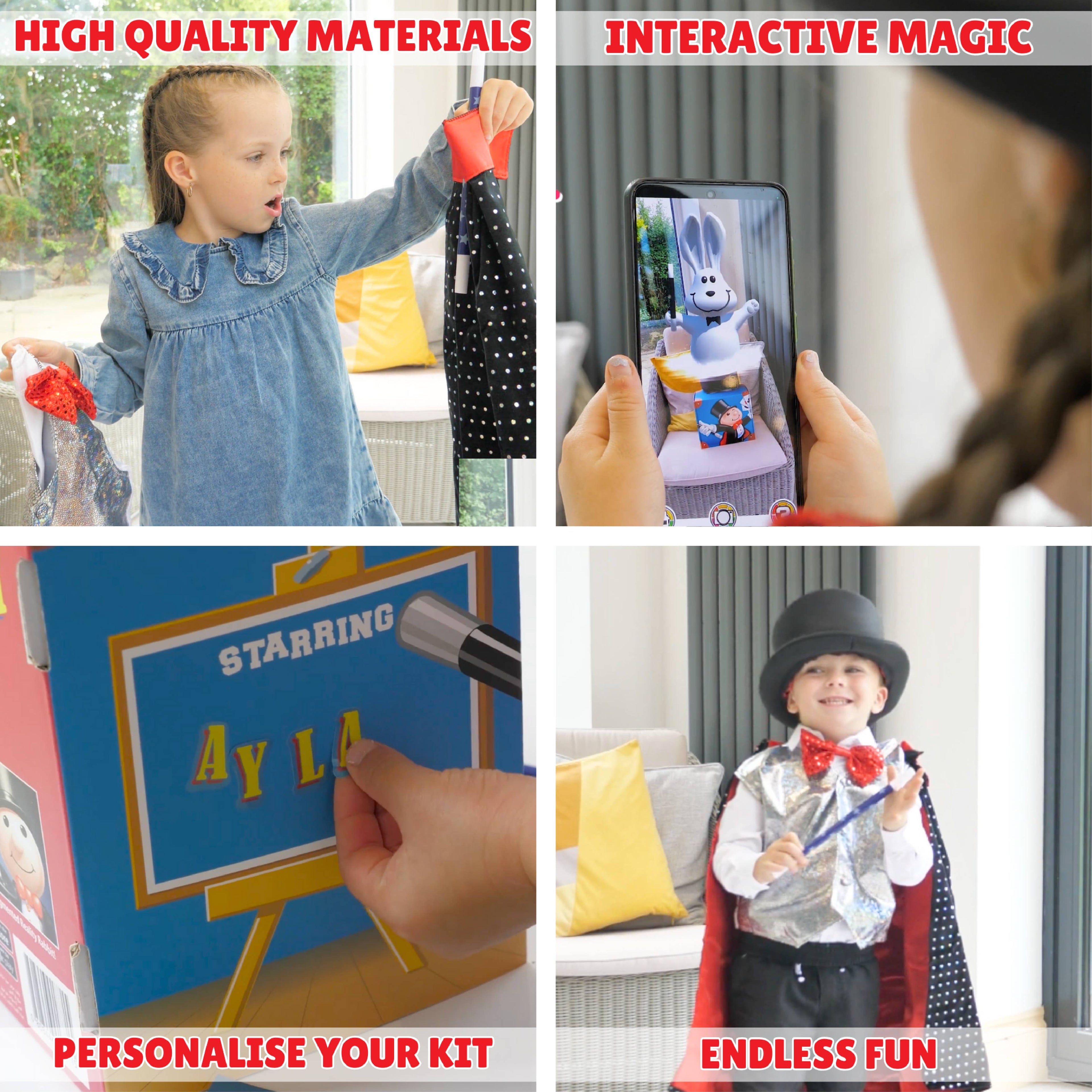 Kids Magician Dress Up Costume & Trick Set