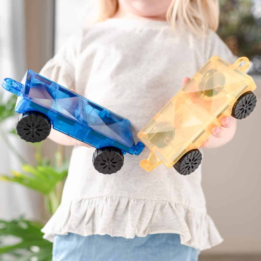 CONNETIX Magnetic Tiles Rainbow Car Pack, 2 Pieces