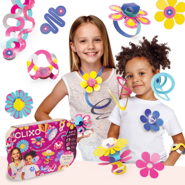 Clixo Glam Studio Pack - Magnetic Jewelry Building Set for Kids 6+