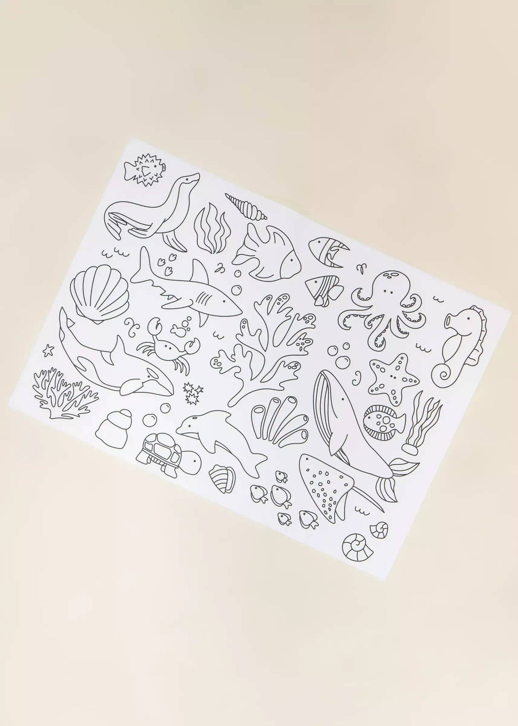 Set of 4 Silicone Washable Coloring Placemats & Markers