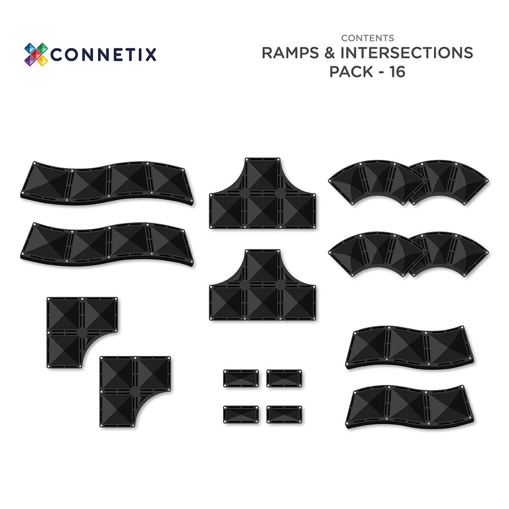CONNETIX Roads Ramps & Intersections Pack, 16 Pieces