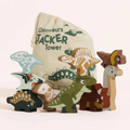Jurassic Stacking Dinosaurs & Bag, education wood toy by Le Toy Van