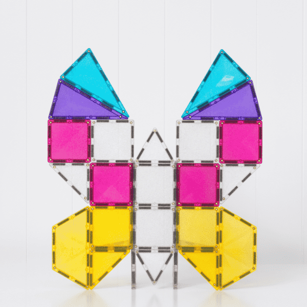 CONNETIX Magnetic Tiles, Glitter Unicorn Pack, 56 Pieces