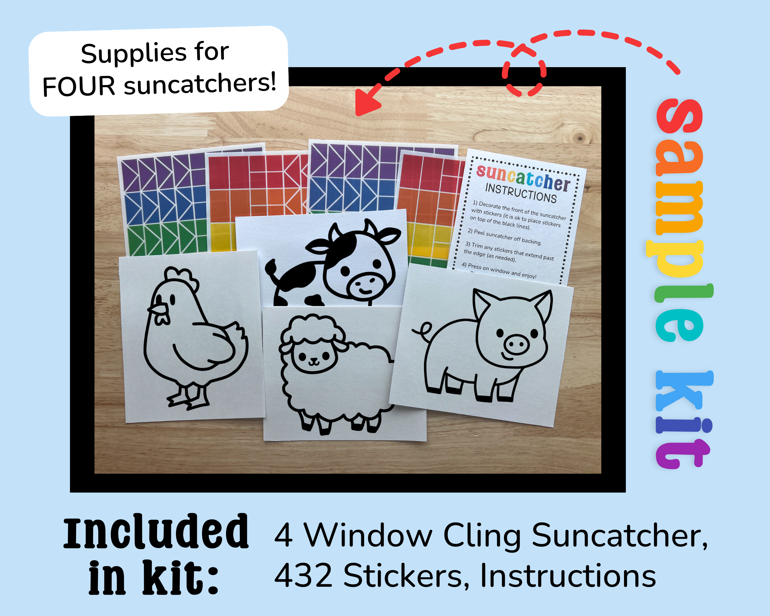 Valentine Suncatcher Sticker Craft Kit Set for Kids