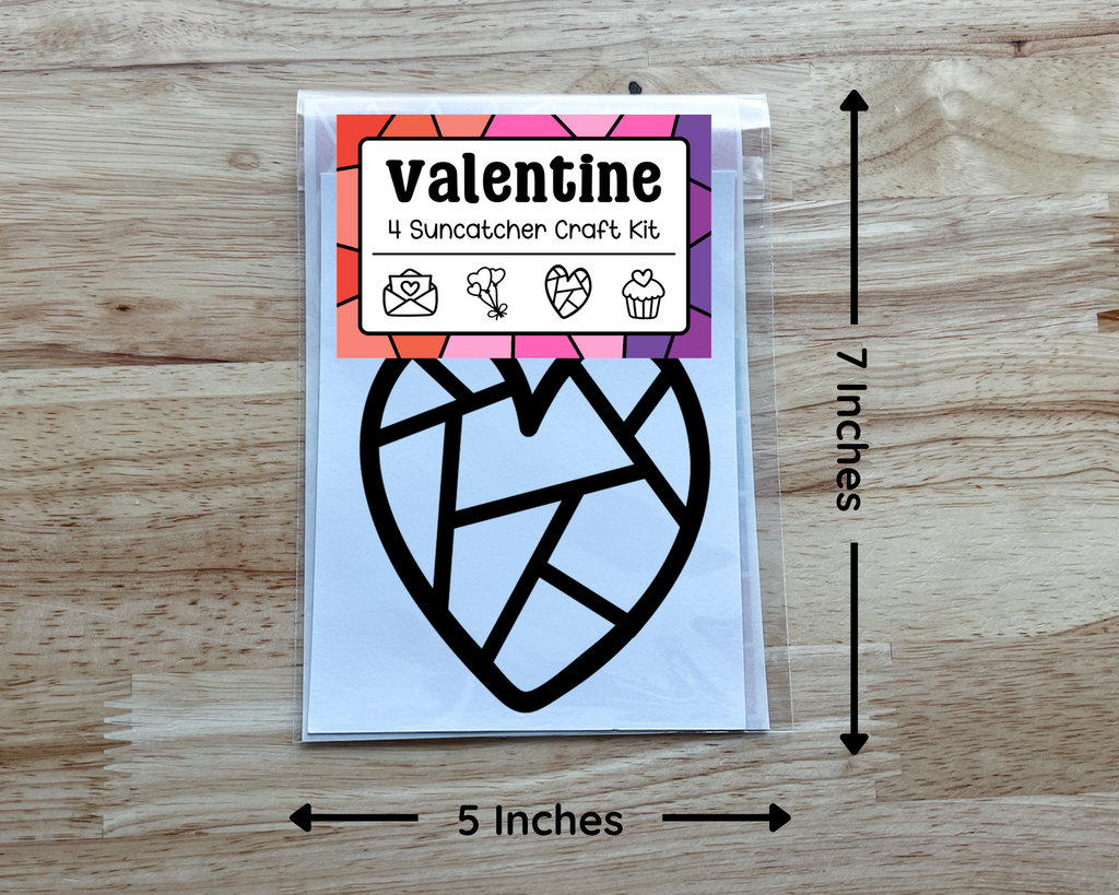 Valentine Suncatcher Sticker Craft Kit Set for Kids