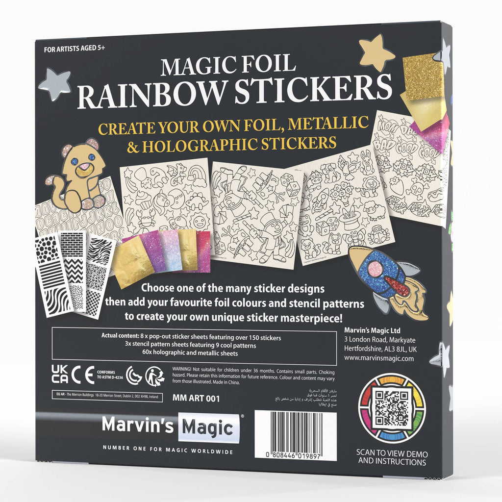 Magic Foil Rainbow Sticker Art Kit – 150 Pack