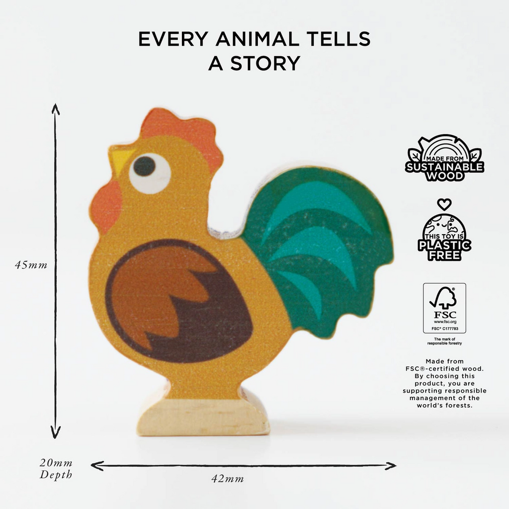 Farmyard Stacking Animals & Bag, educational wood toys by Le Toy Van