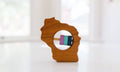Wisconsin State Wooden Baby Rattle - Customize Your Colors