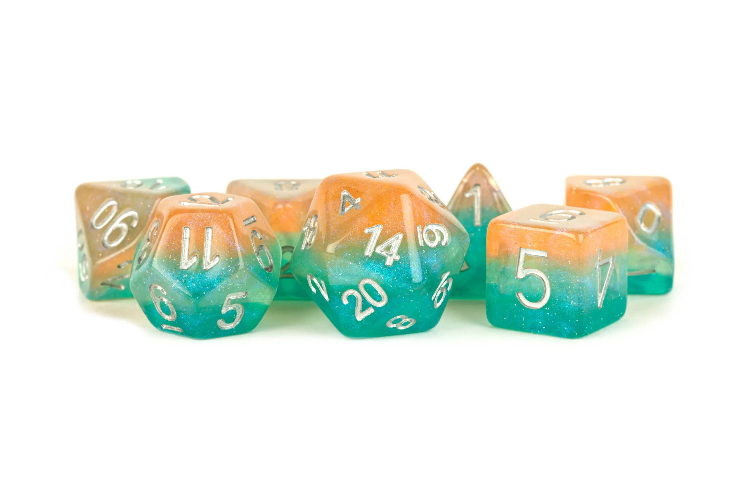 Layered Stardust 16mm Resin Poly Dice Sets