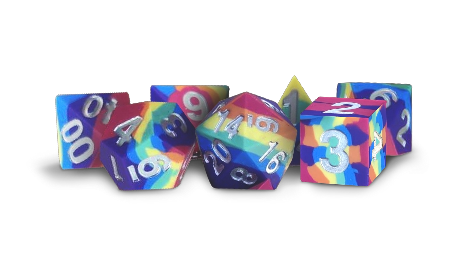 UNIQUE Sharp Edge Silicone Rubber Dice Set