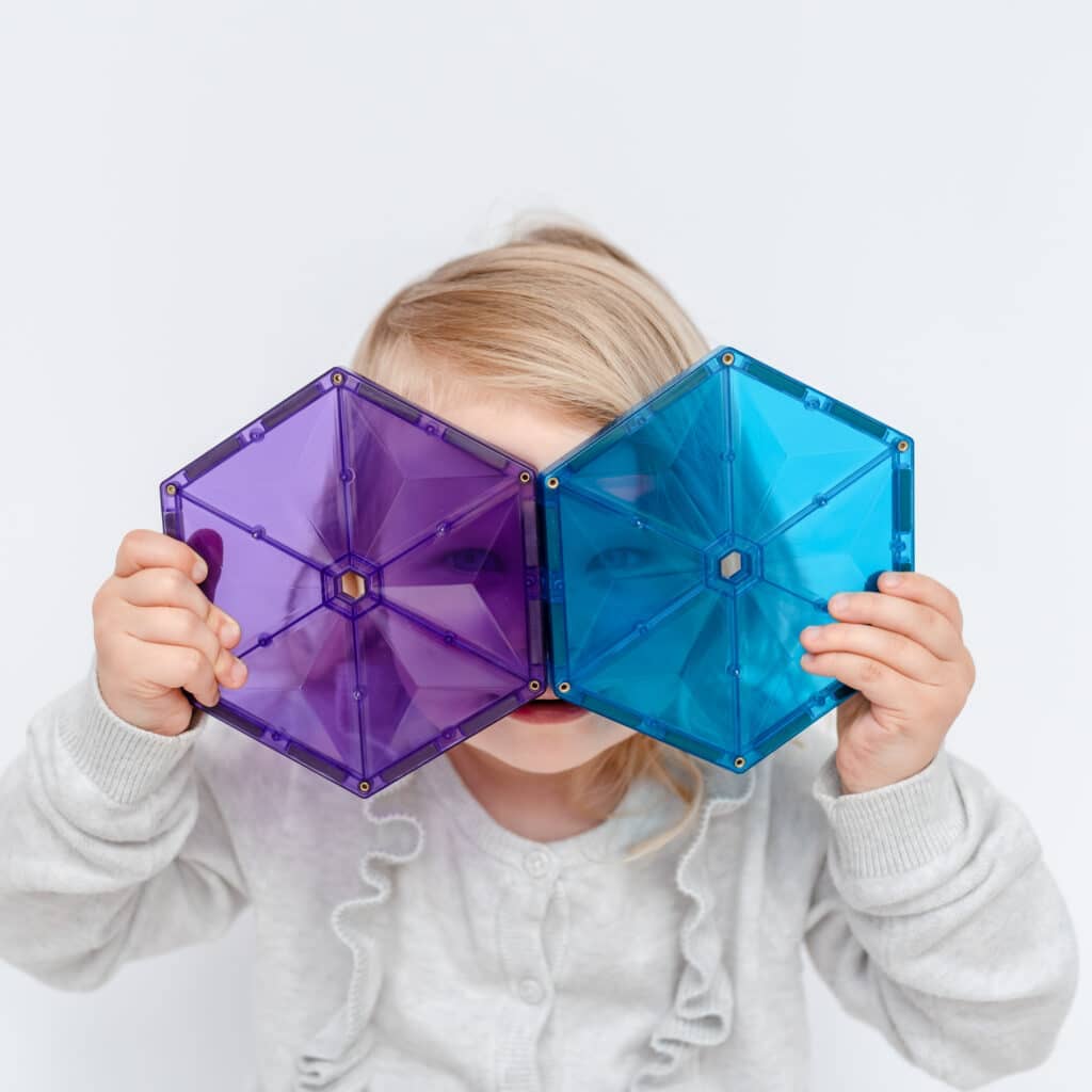 CONNETIX Magnetic Tiles Rainbow Geometry Pack, 30 Pieces