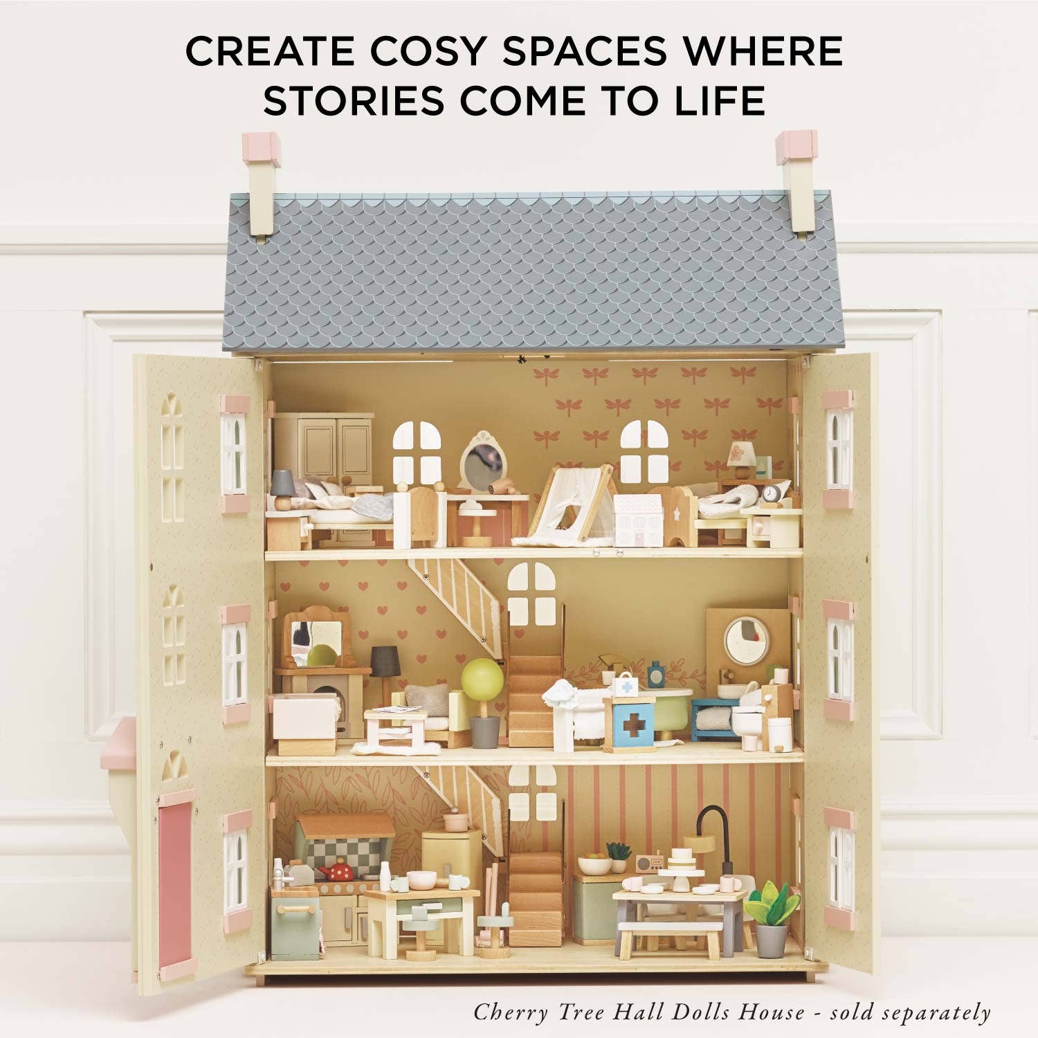 Wooden Dolls House Bedroom