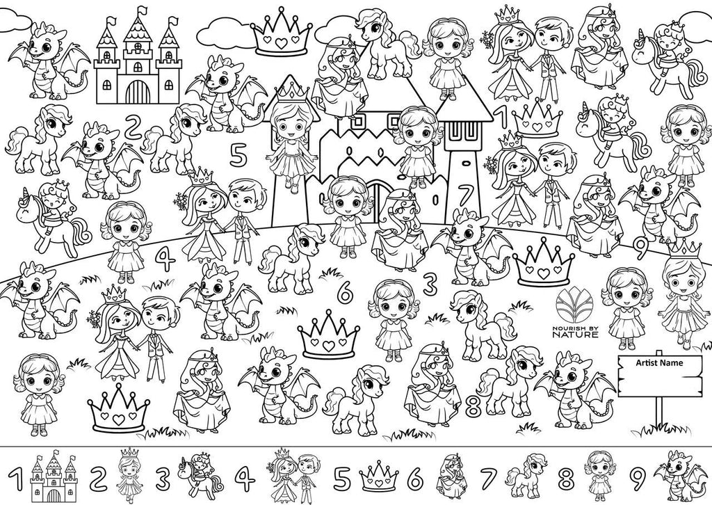 Seek N Spot Silicone Colouring Mat Princesses