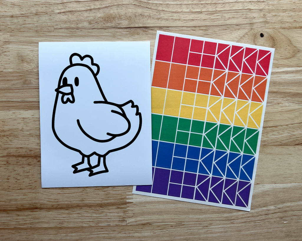 Chicken Suncatcher Sticker Craft Kit for Kids