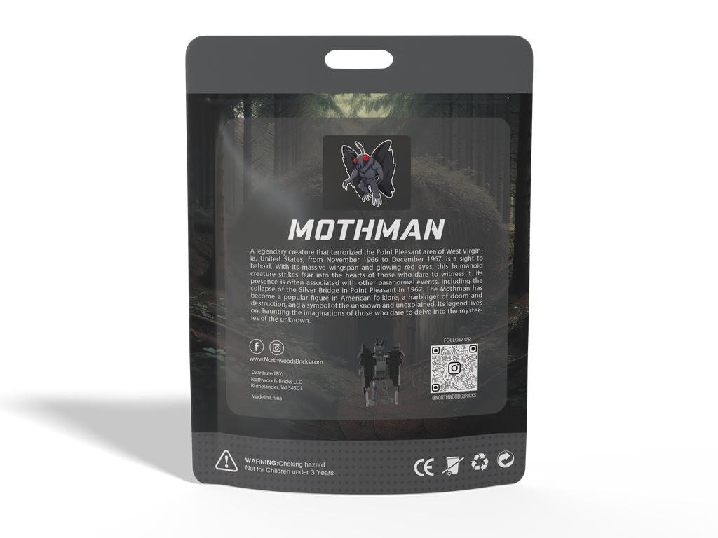 Mini Mothman Brick Set (109pc) by Northwoods Bricks