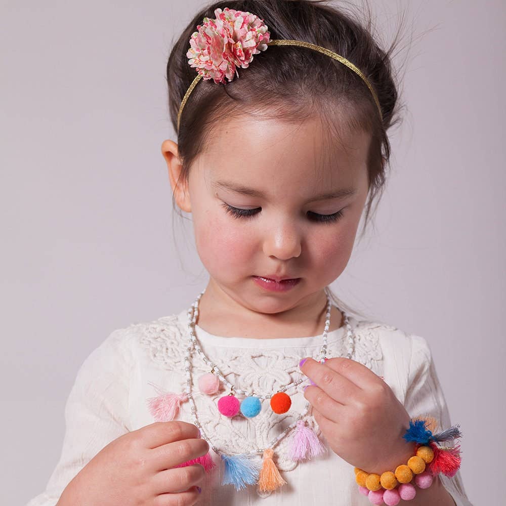 Kids Fuzzy Beads Stretch Bracelets ( 3-8y)