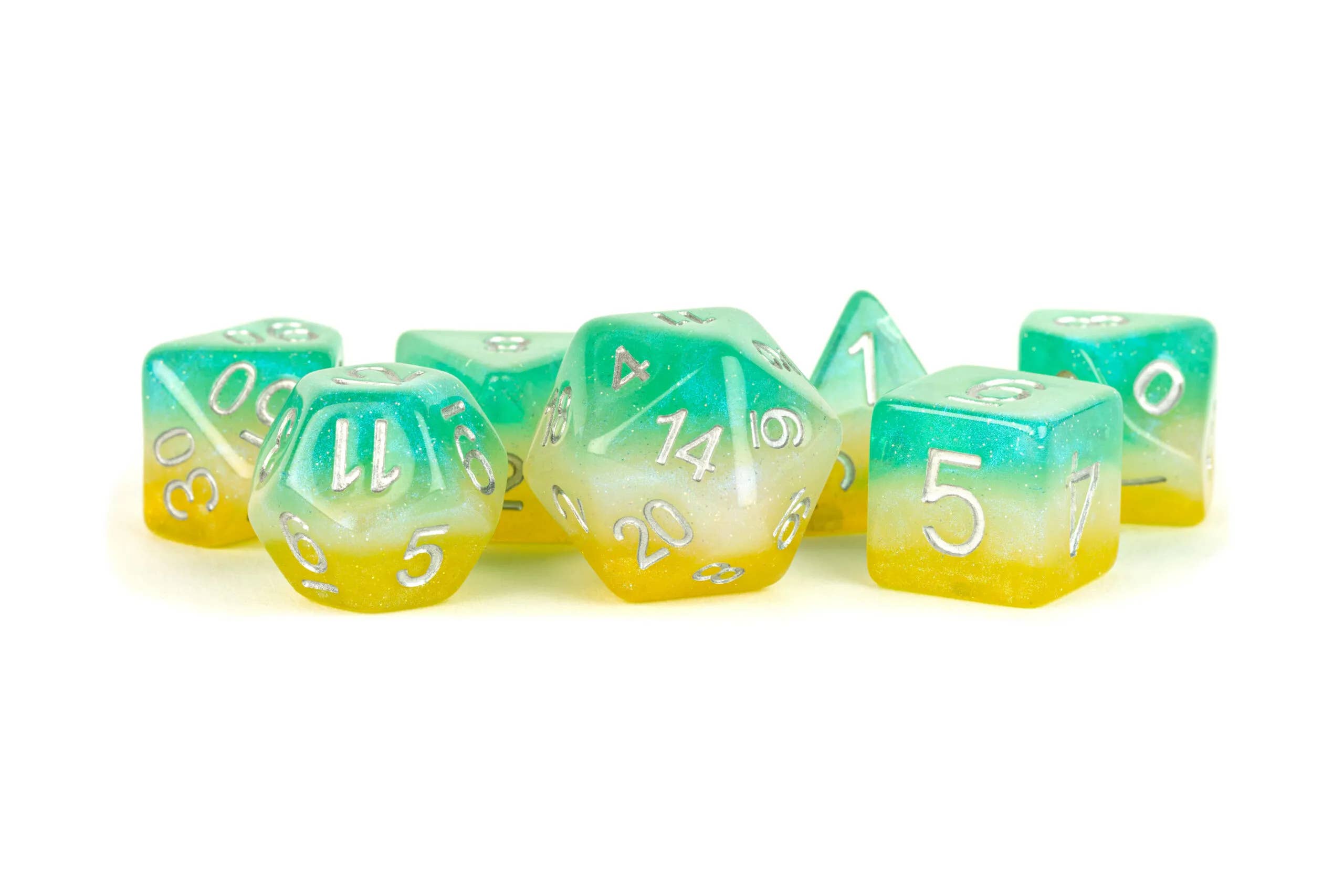 Layered Stardust 16mm Resin Poly Dice Sets