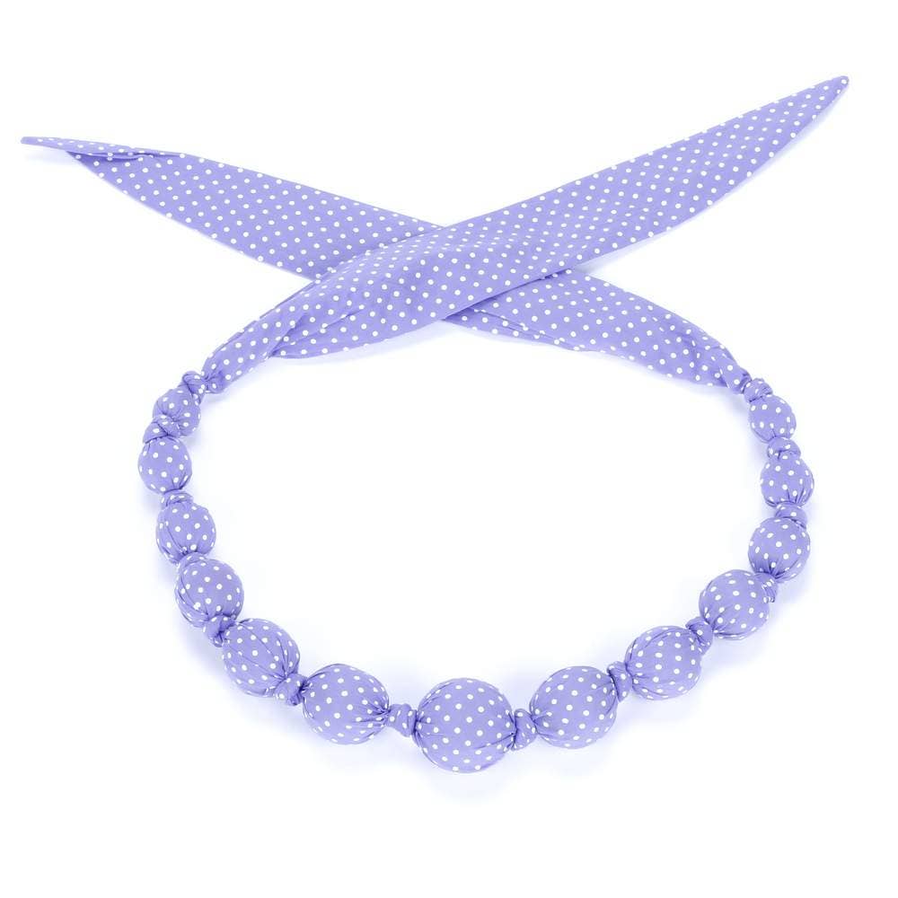 Little Kids Beaded Fabric Necklace - Sprinkle Dots Print