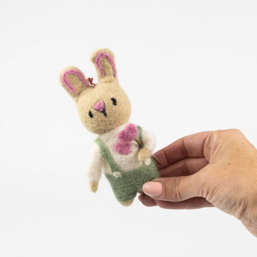 Felt Easter Bunny Heart Lollipop Ornament