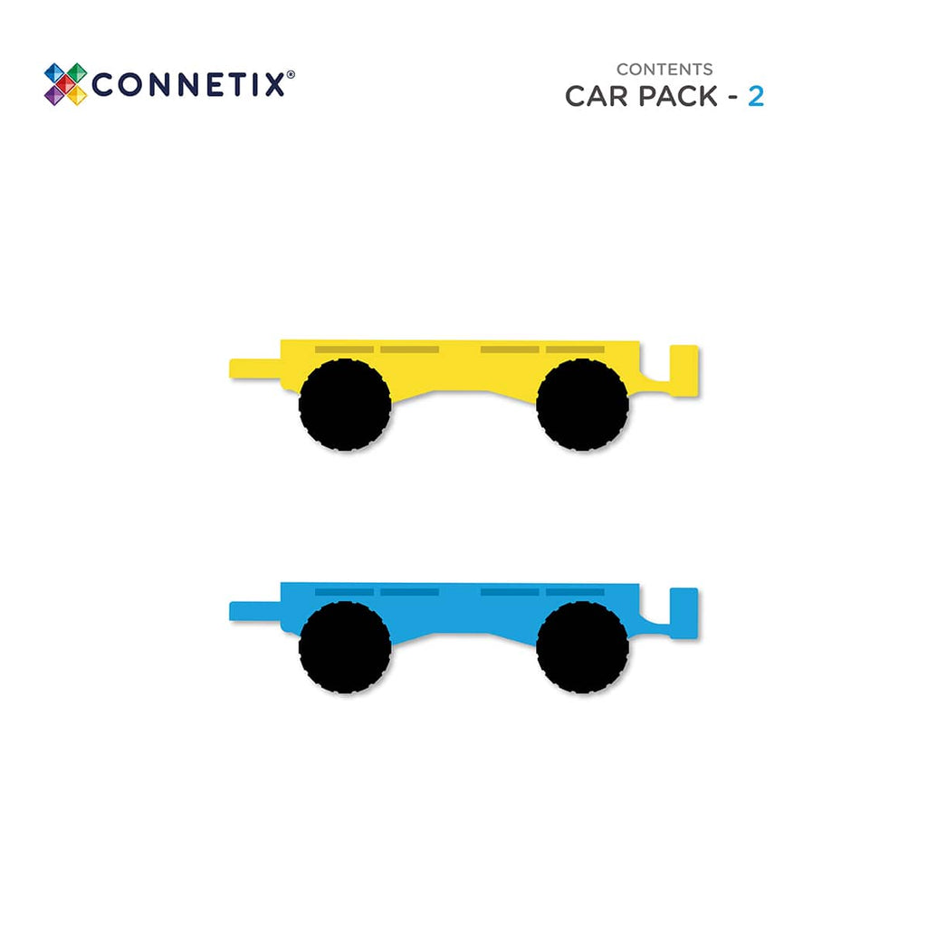 CONNETIX Magnetic Tiles Rainbow Car Pack, 2 Pieces