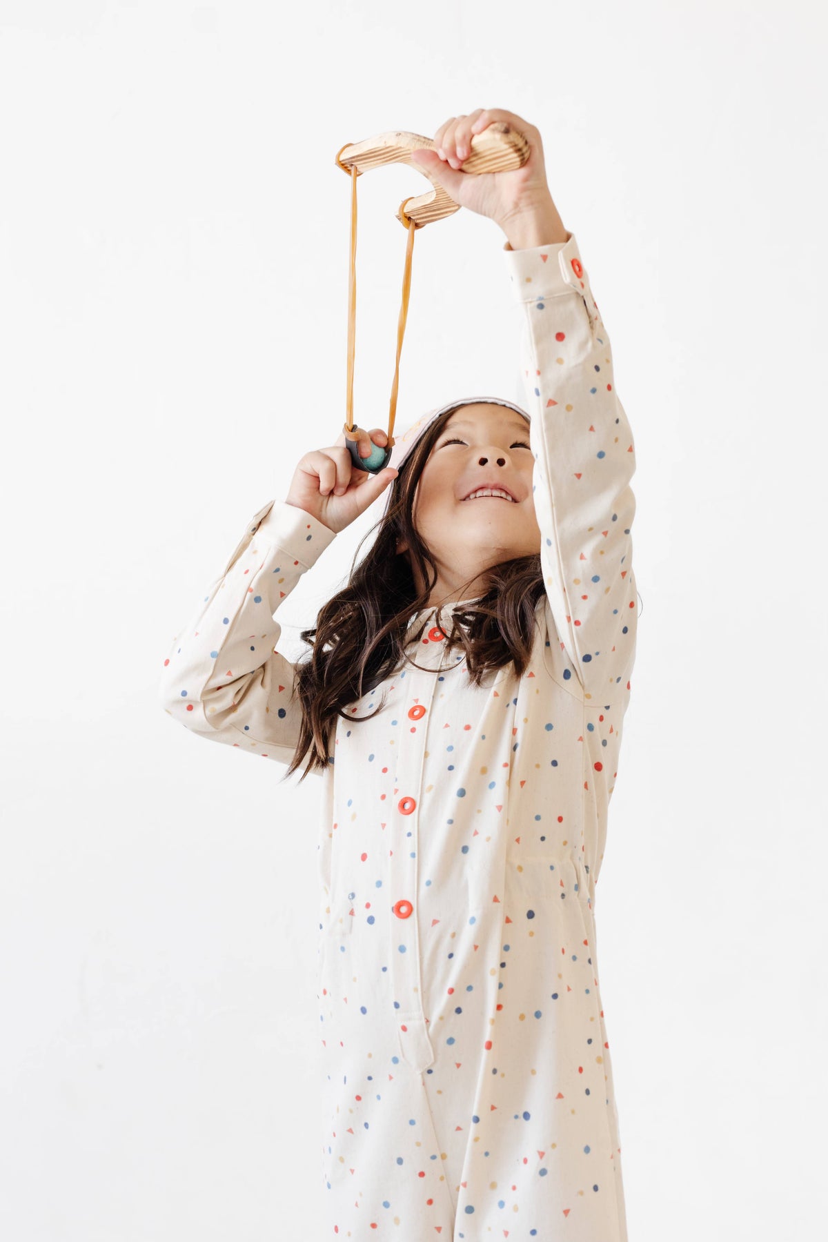Wood Slingshot with 12 Felt Balls