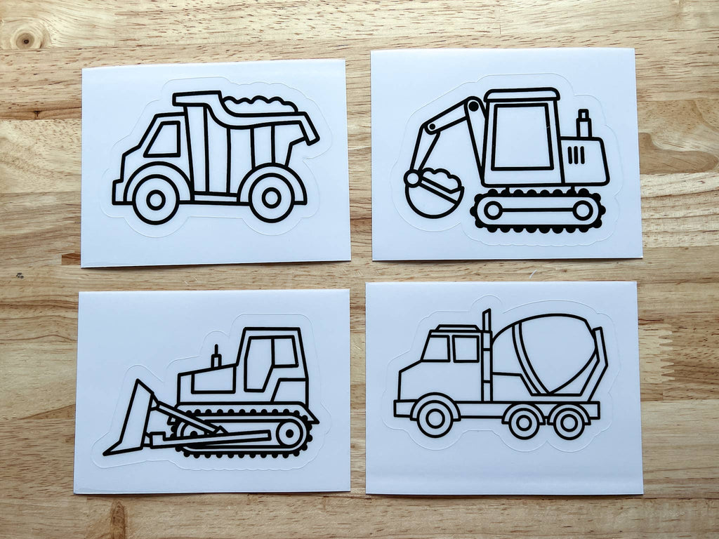 Construction Vehicle Suncatcher Sticker Craft Kit Set