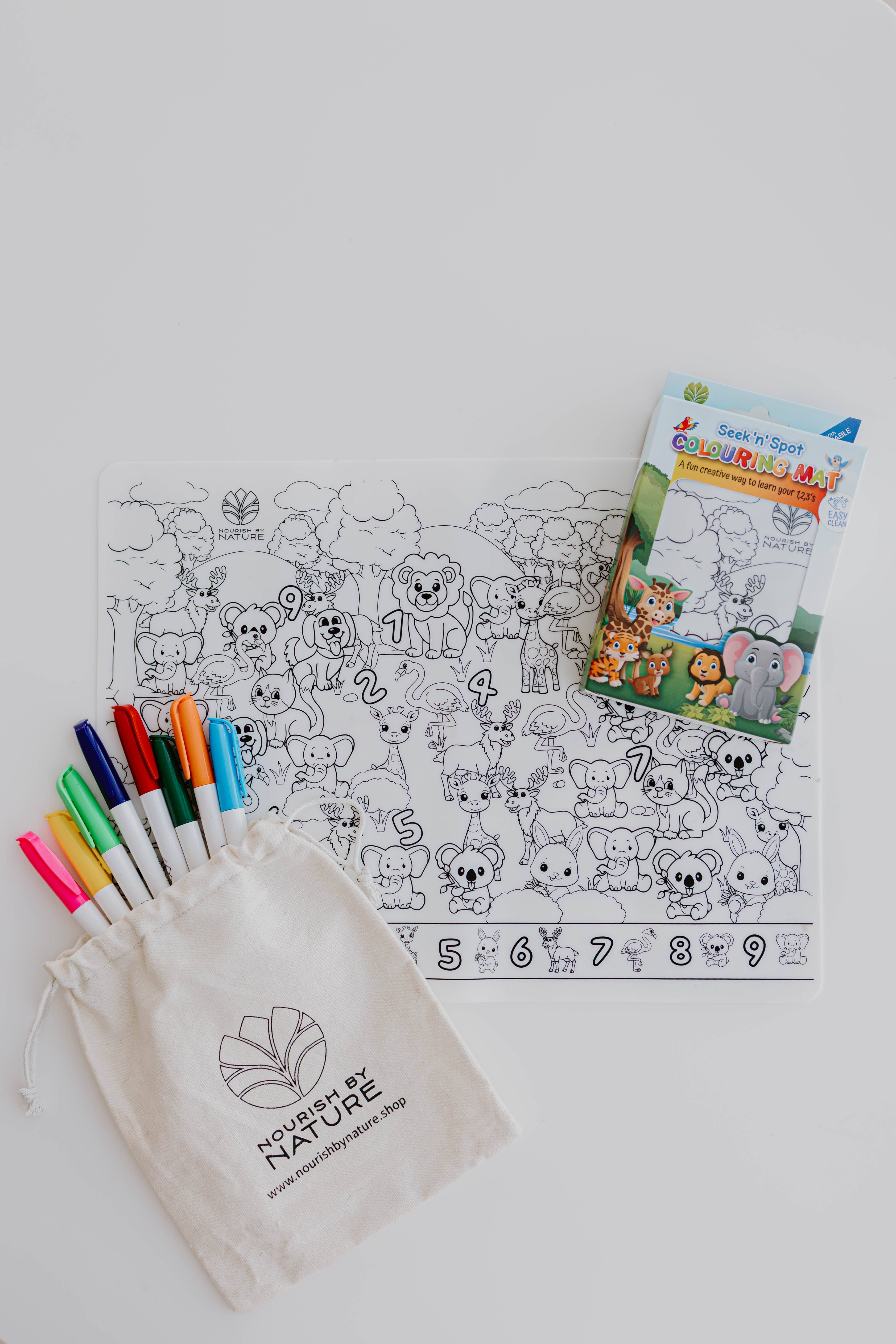 Seek N Spot Silicone Colouring Mat Animal Theme