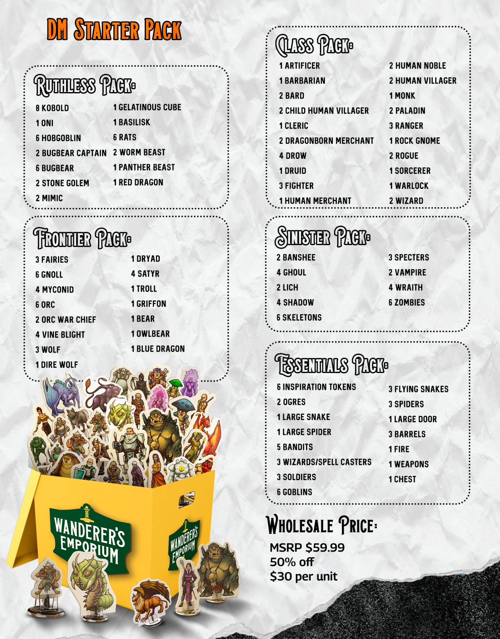 Wanderer's Emporium Minis: DM Starter Pack