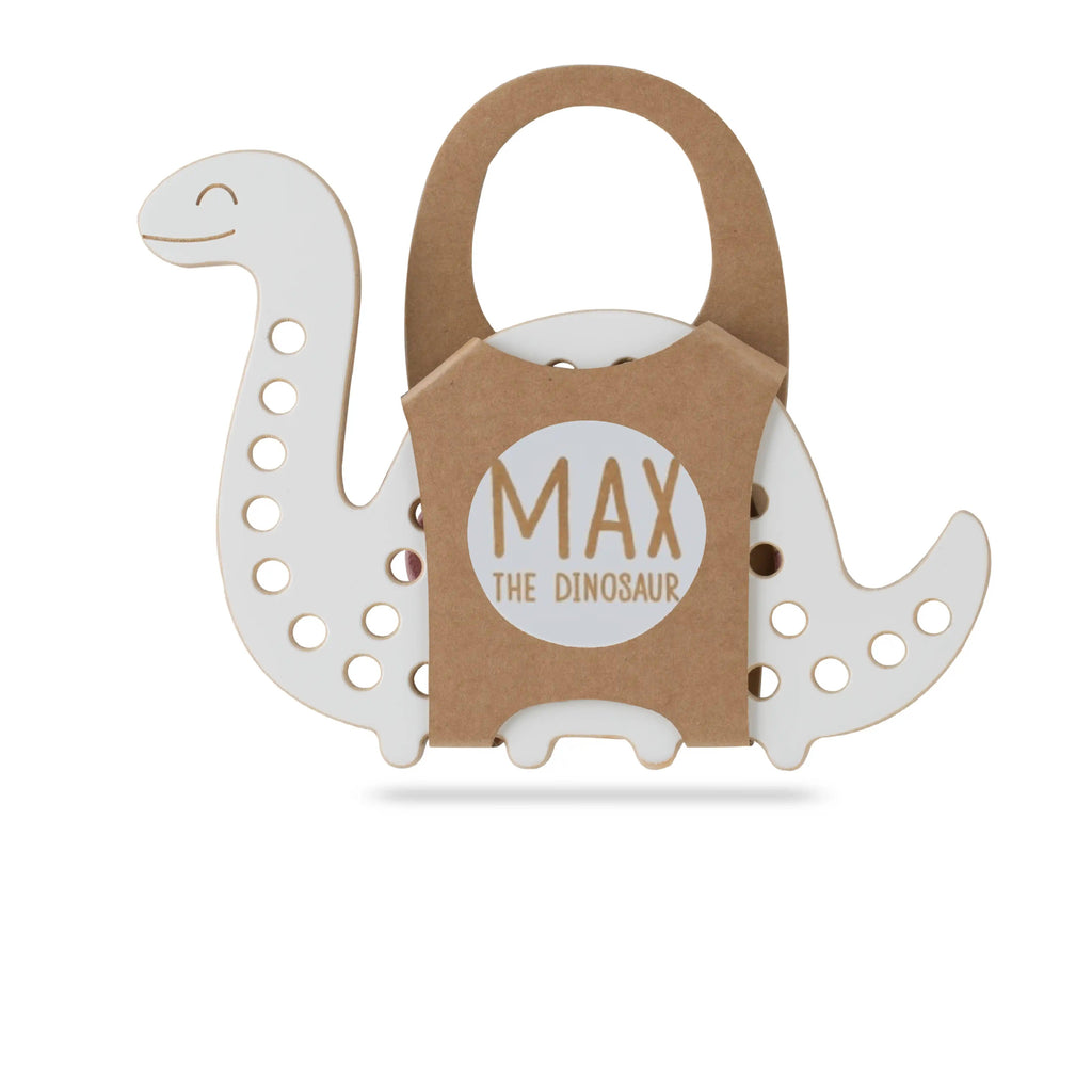 Max the Dinosaur, wooden lacing toy, montessori