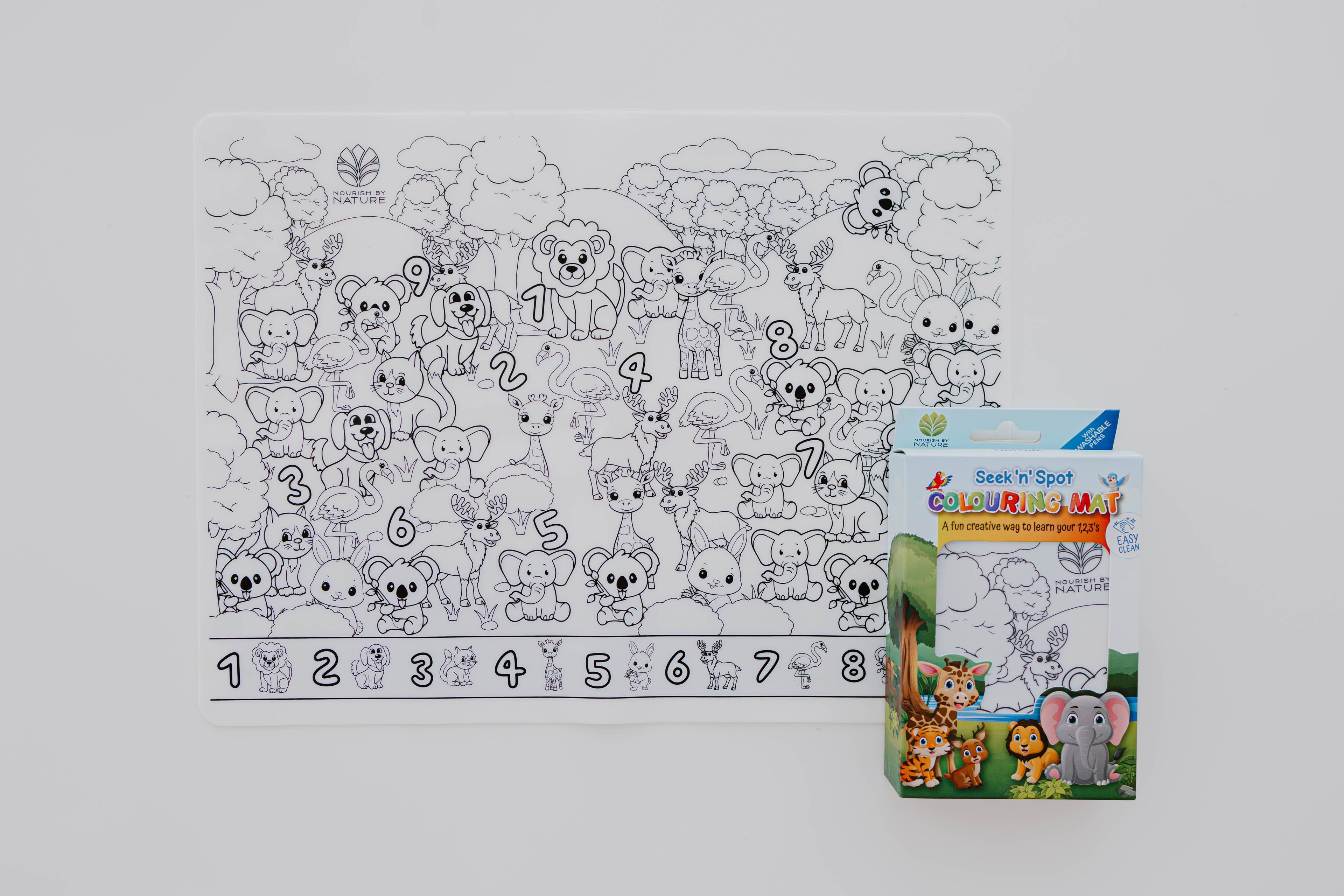 Seek N Spot Silicone Colouring Mat Animal Theme