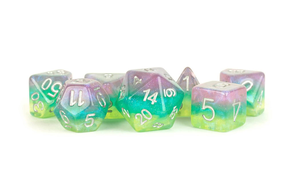 Layered Stardust 16mm Resin Poly Dice Sets