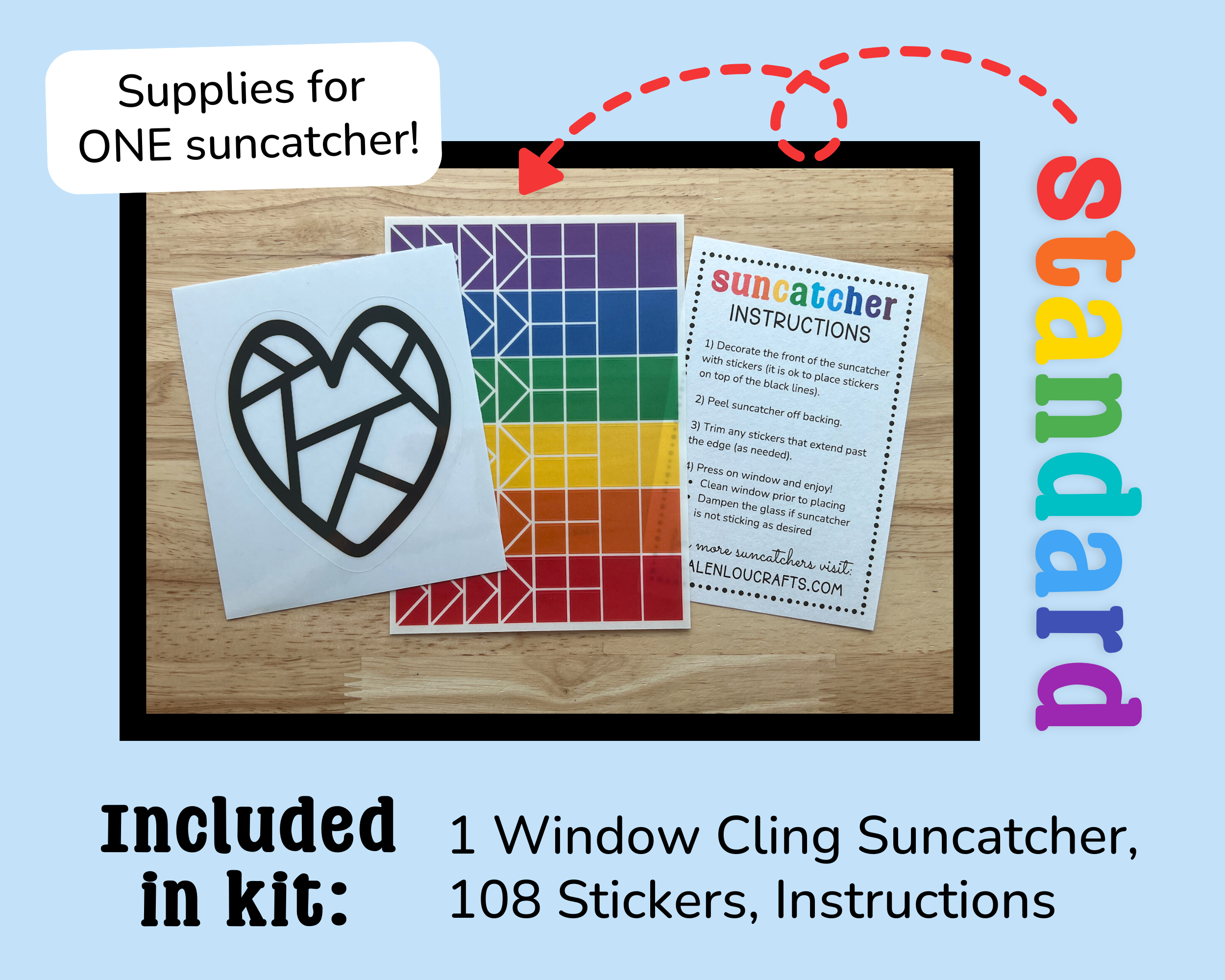 Monster Suncatcher Sticker Craft Kits for Kids