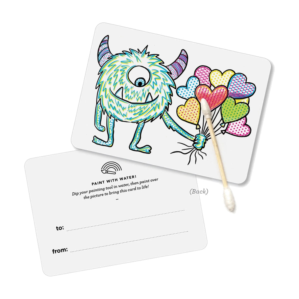 Paint with Water Valentine Cards - Monster