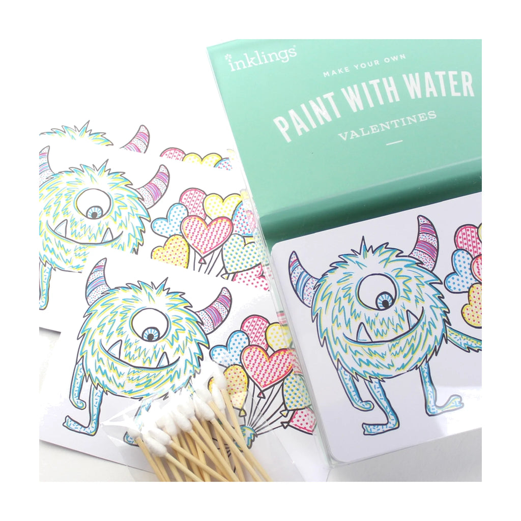 Paint with Water Valentine Cards - Monster