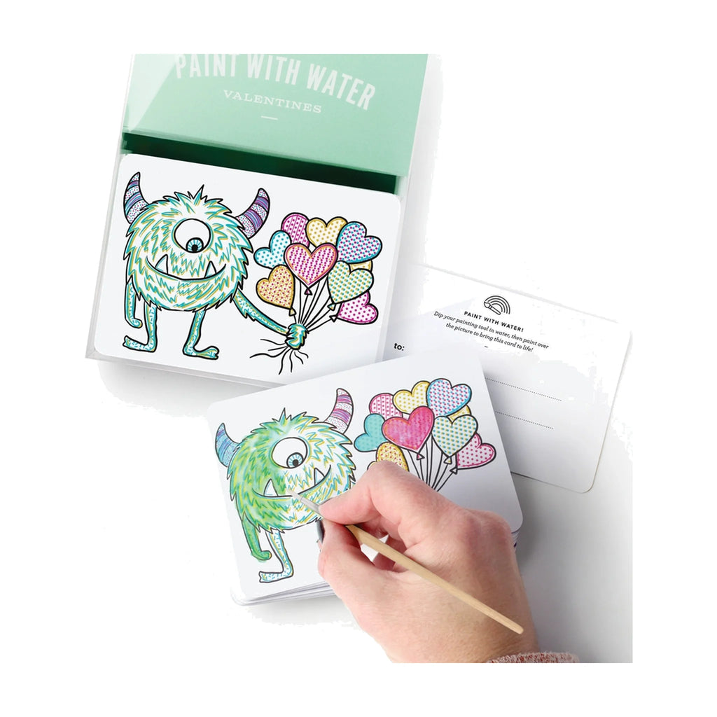 Paint with Water Valentine Cards - Monster