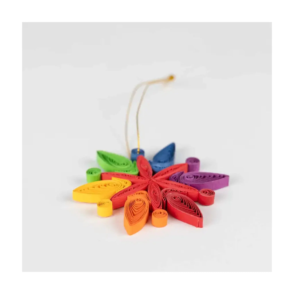 Rainbow Snowflake Quilled Ornament