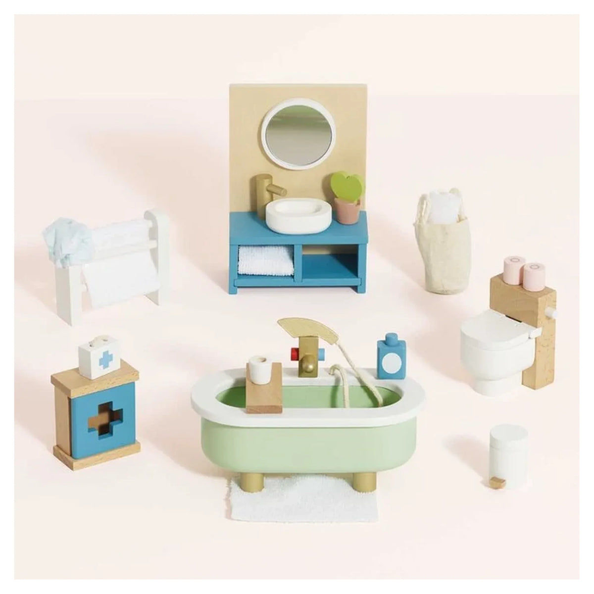 Wooden Dolls House Bathroom Furniture