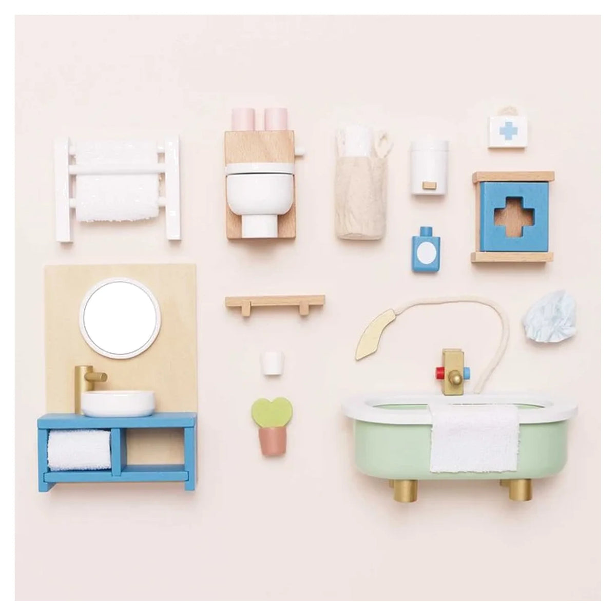 Wooden Dolls House Bathroom Furniture