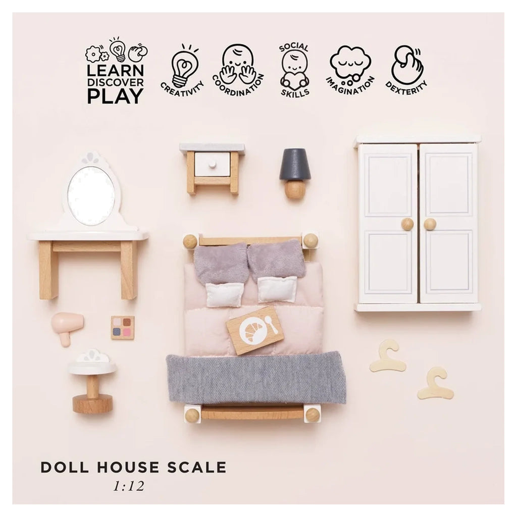 Wooden Dolls House Bedroom