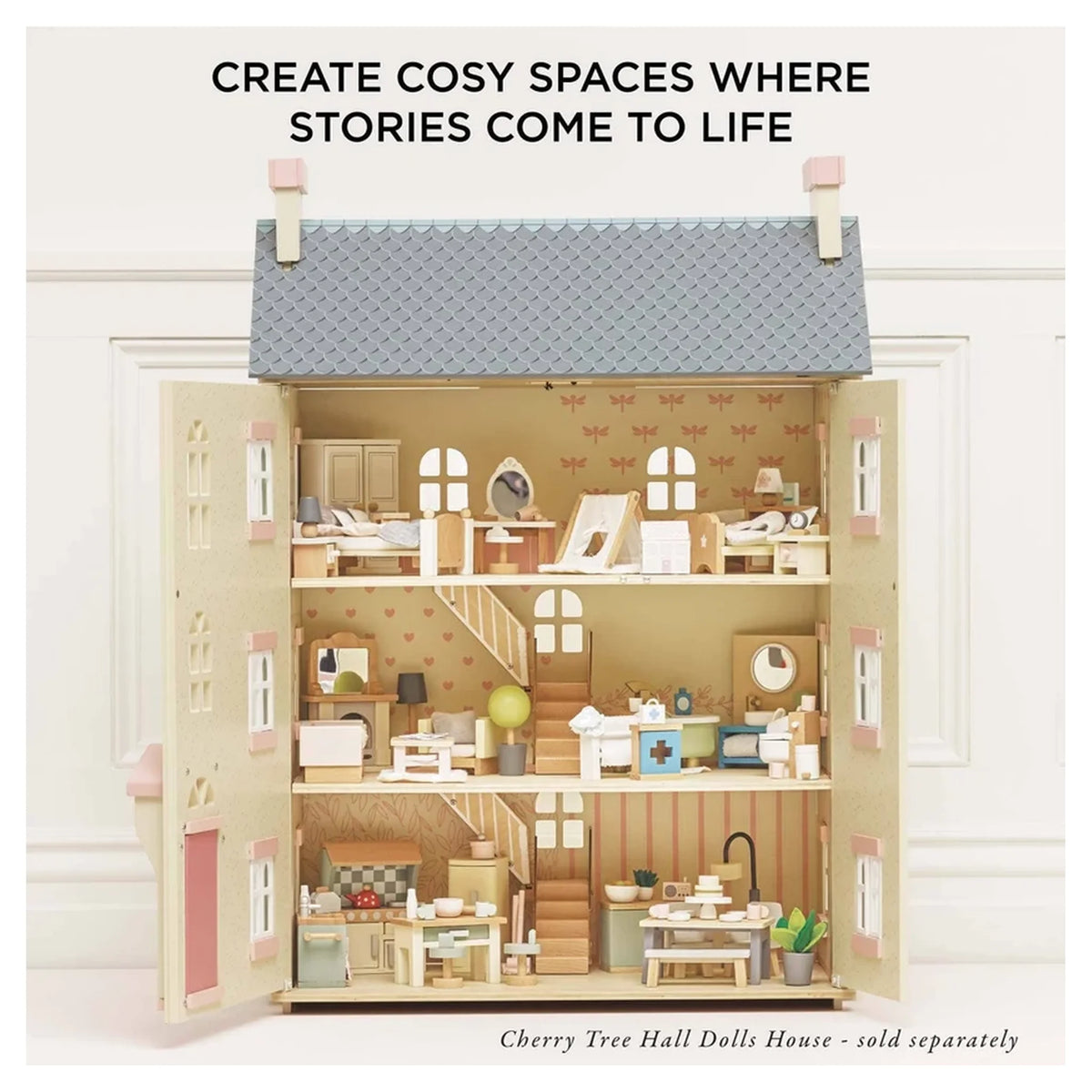 Wooden Dolls House Bedroom