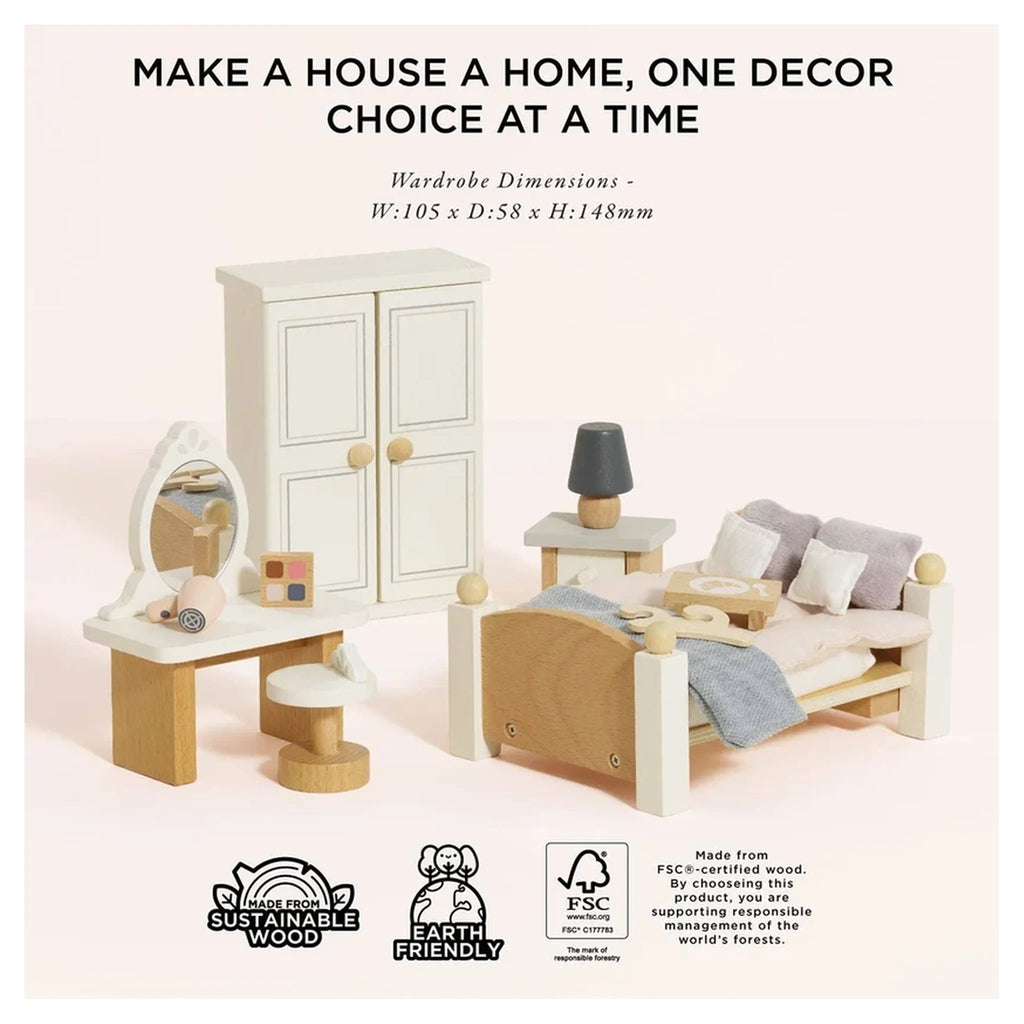 Wooden Dolls House Bedroom