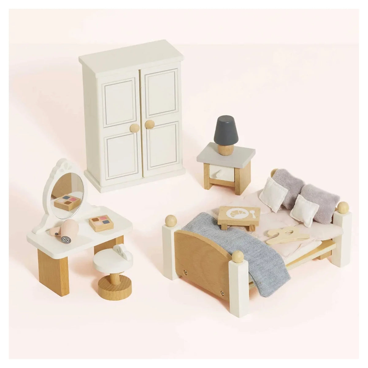 Wooden Dolls House Bedroom