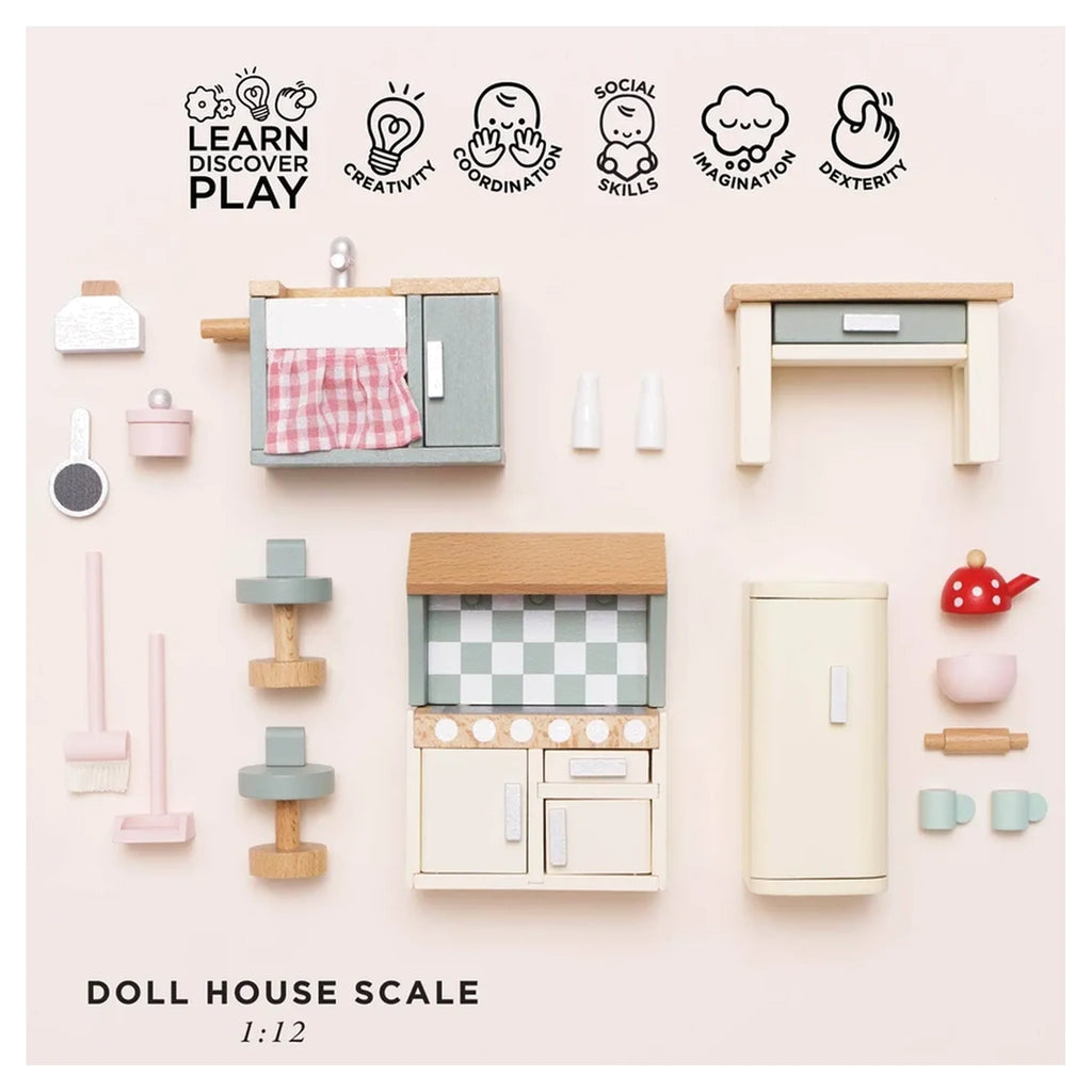 Wooden Dolls House Kitchen Furniture