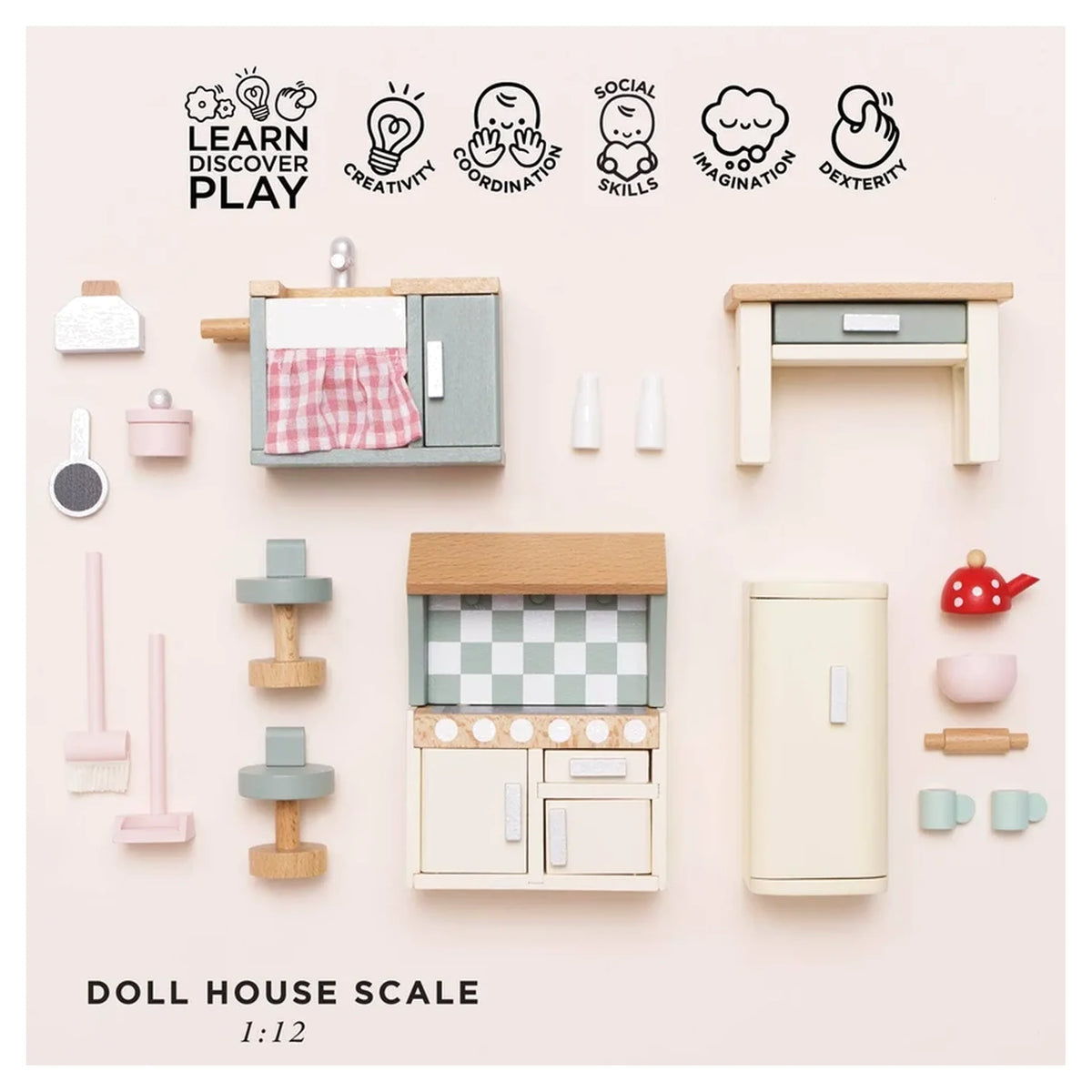 Wooden Dolls House Kitchen Furniture