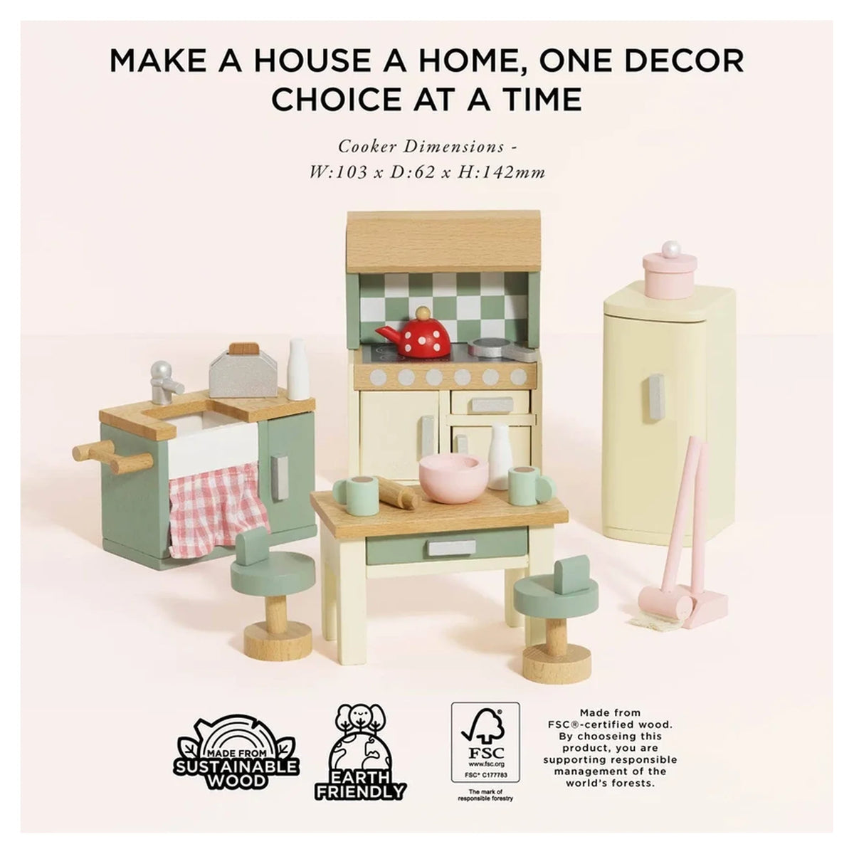 Wooden Dolls House Kitchen Furniture