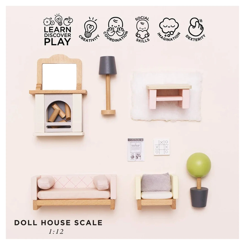 Wooden Dolls House Living Room